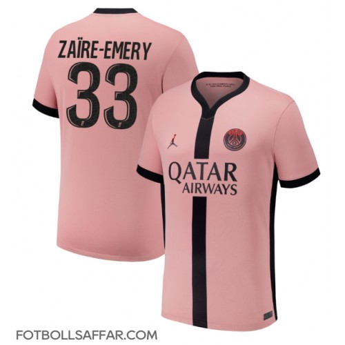 Paris Saint-Germain Warren Zaire-Emery #33 Tredjeställ 2024-25 Kortärmad